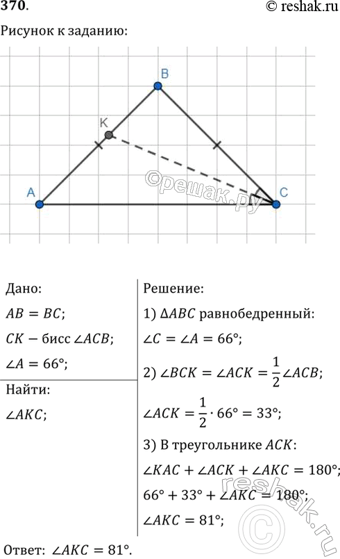 Изображение Упр.370 ГДЗ Мерзляк Полонский 7 класс